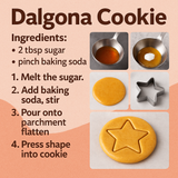 Dalgona Korean cookie תבנית להכנת עוגיות דלגונה קוריאניות בסגנון משחקי הדיונון