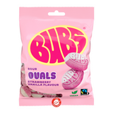 Bubs Sour Oval Strawberry באבס גומי בטעם תות חמוץ טבעוני סוכריות