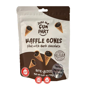 Fun Part Waffle Cones Dark Chocolate רק הוופל - תחתית טילון שוקולד מריר