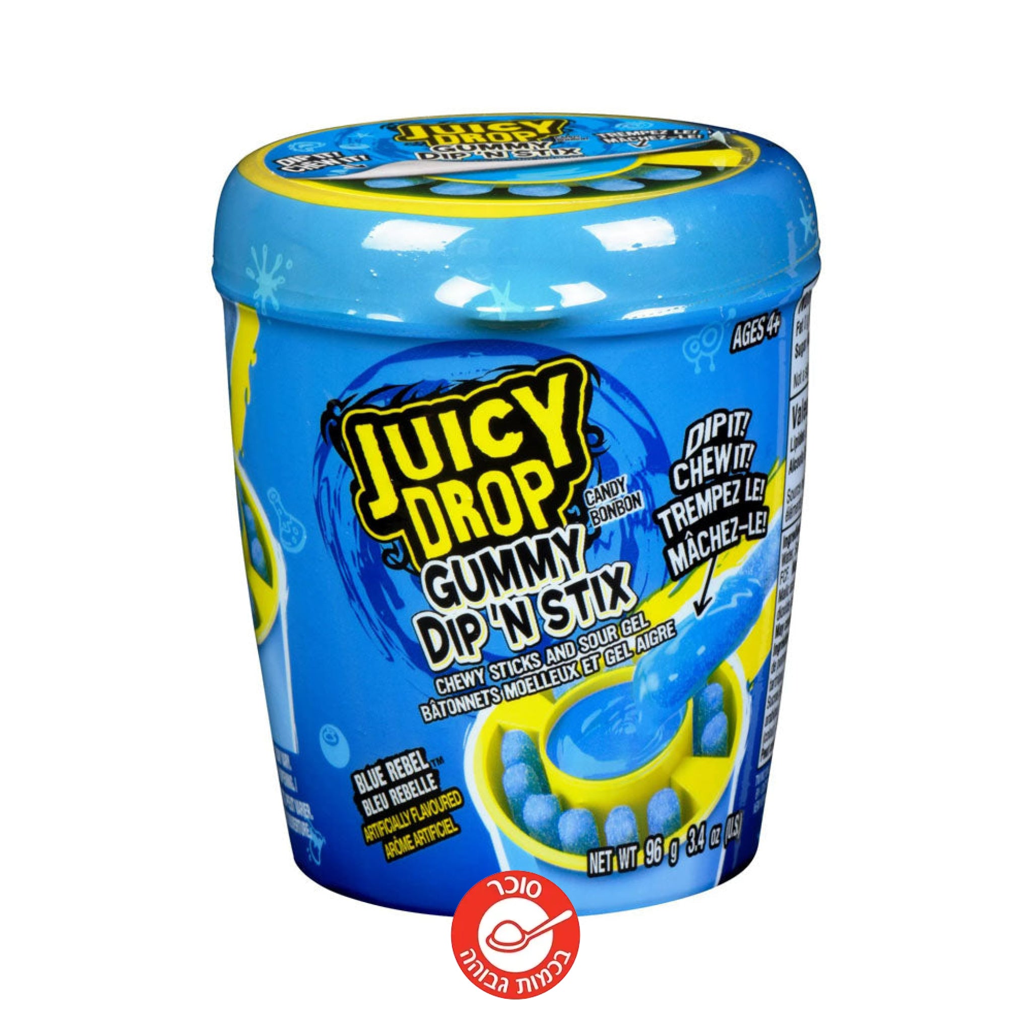 Juicy Drops Gummy Dip N Stix ג’וסי דרופס מסטיק שוקולדים