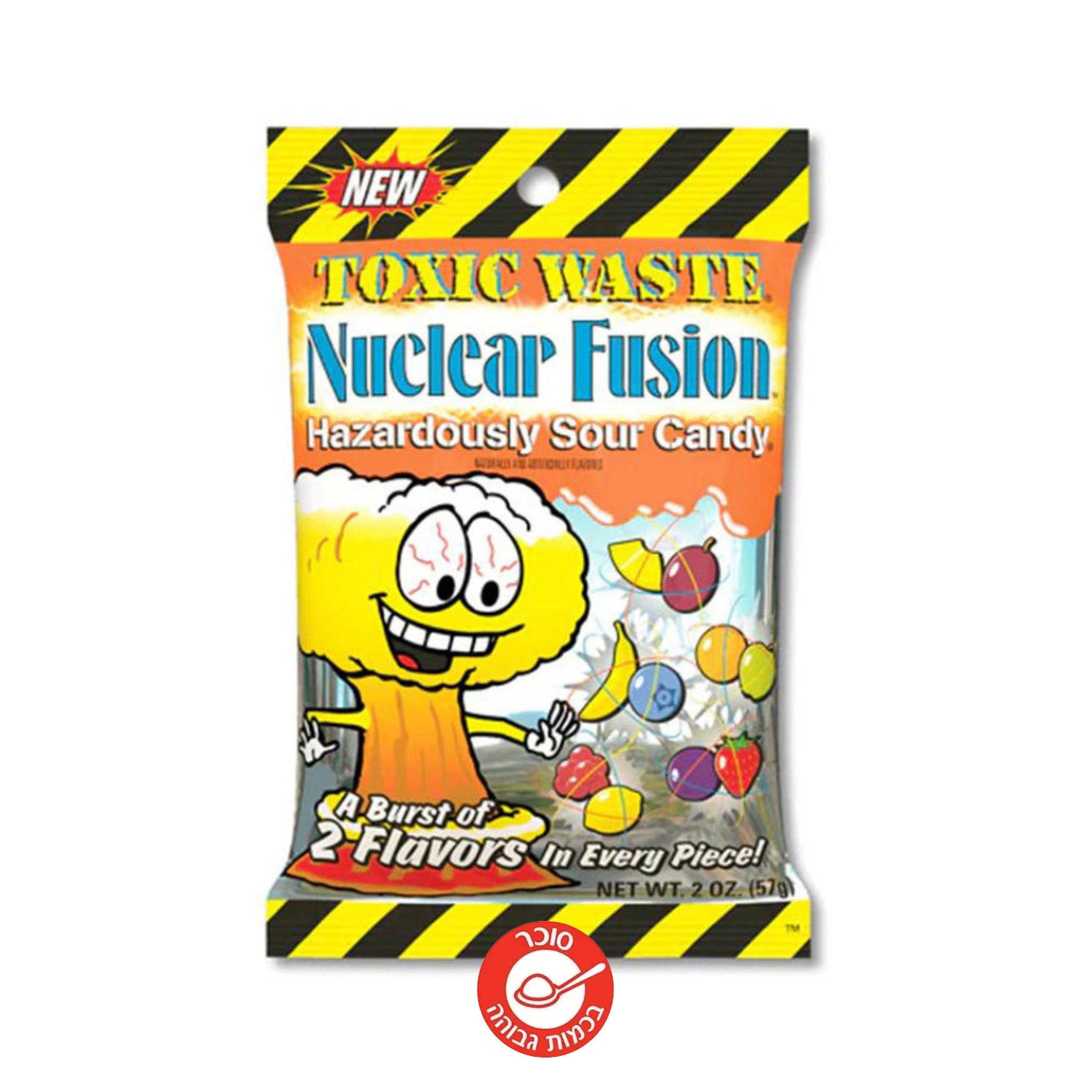 Toxic Waste Nuclear Fusion סוכריות חמוצות אטומי בשני טעמים