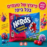 Nerds Gummy Clusters berry punch נרדס סוכריות דבוקות בטעם פונץ פירות יער