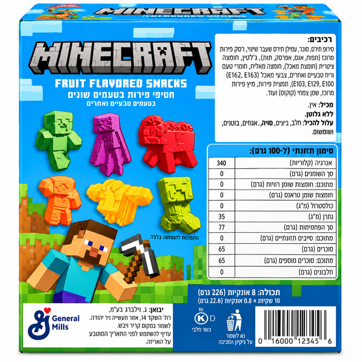 Mine craft gummy סוכריות גומי מיינקראפט