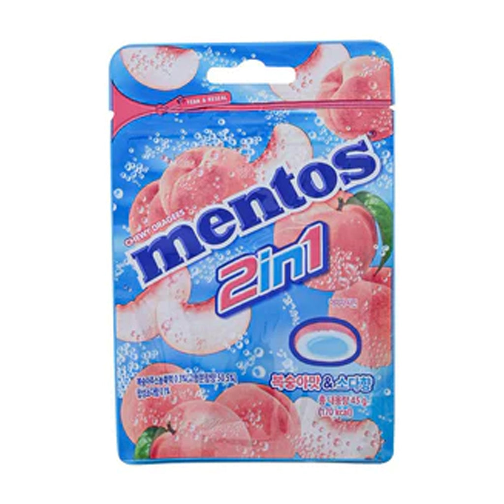 Mentos Peach Soda מנטוס בטעם אפרסק עם אבקת סודה