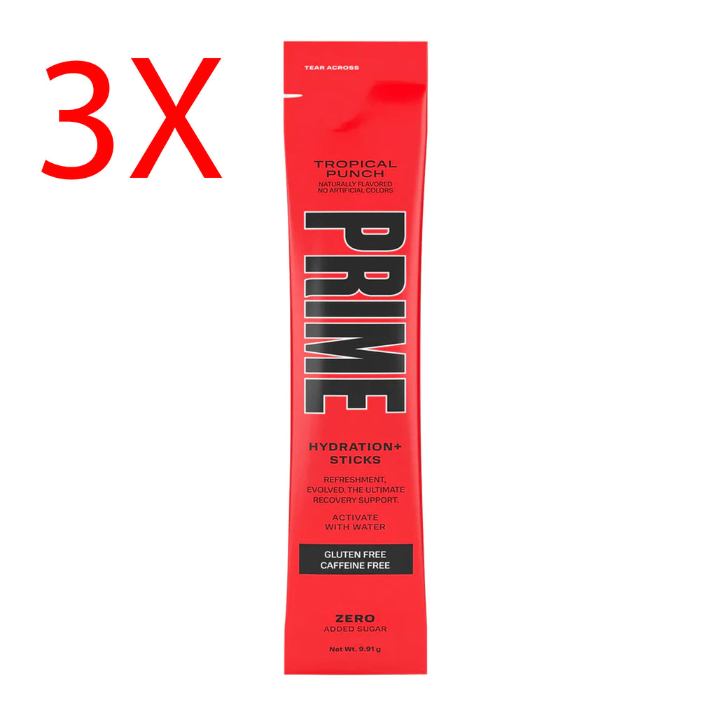 Prime Hydration Powder Fruit Punch 3X פריים אבקה להכנה בטעם פונץ פירות שלישיה