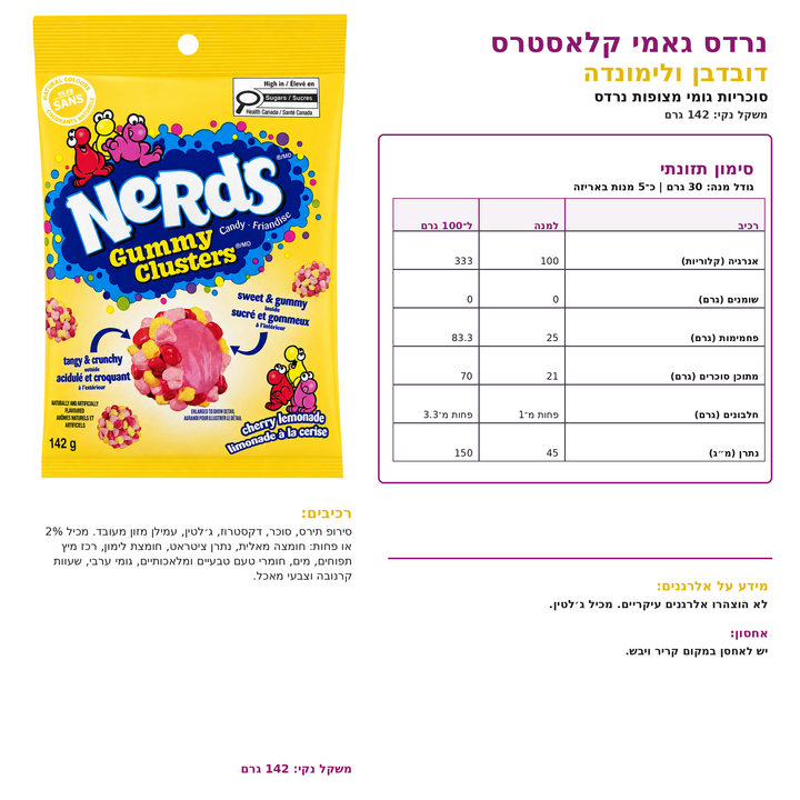 Nerds Juicy clusters נרדס סוכריות דבוקות עם מיץ