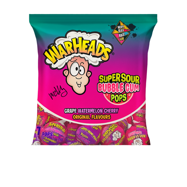 Warheads Super Sour Candy וורהאדס סוכריות על מקל סופר חמוצות