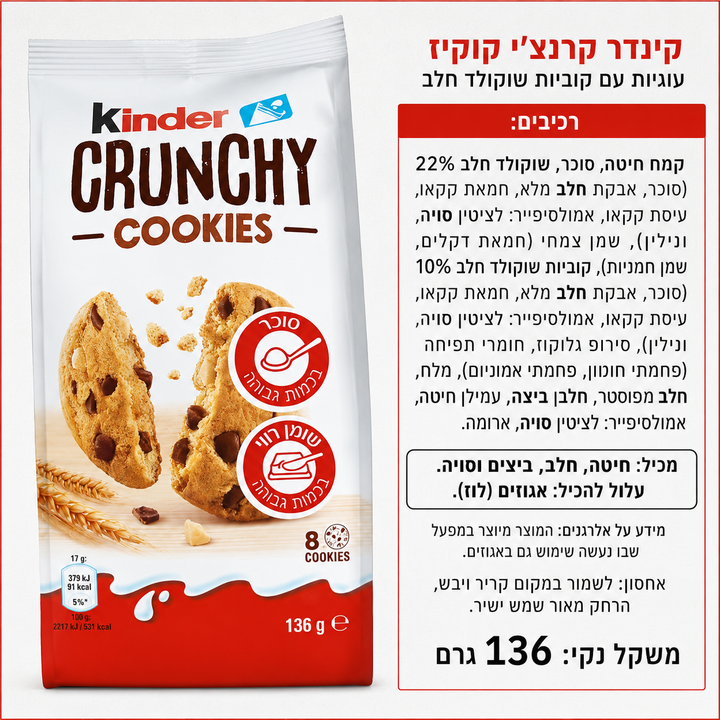 Kinder Chocolate Chips עוגיות קינדר שוקולד צ'יפס