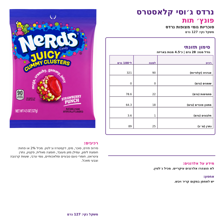 Nerds Juicy Clusters נרדס סוכריות דבוקות עם מיץ