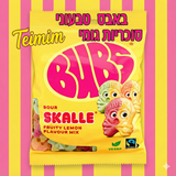Bubs Lemon Sour באבס סוכריות גומי חמוצות בצורת גולגולת טבעוני