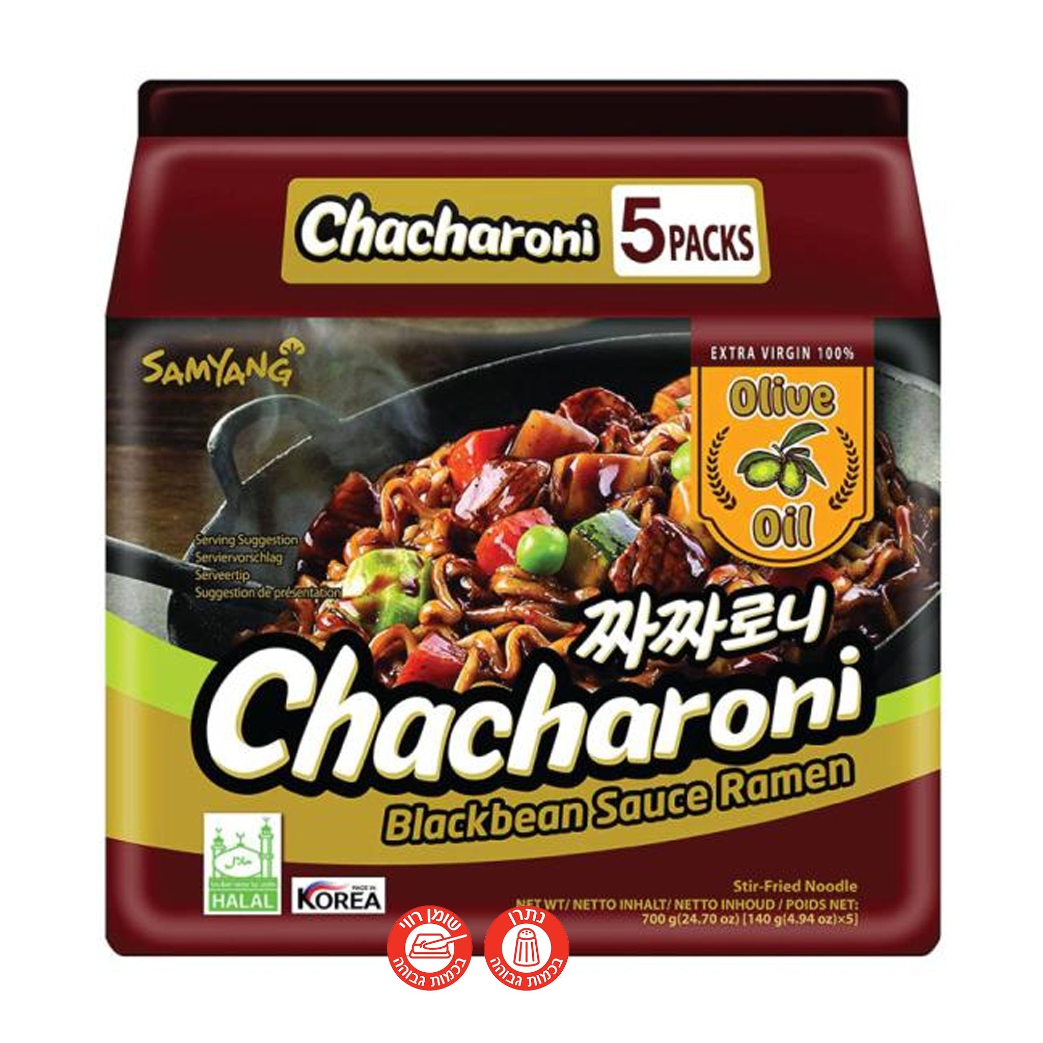 Chacharoni BlackBean souce Ramen 5X ראמן קוריאני ברוטב שעועית חמישיה