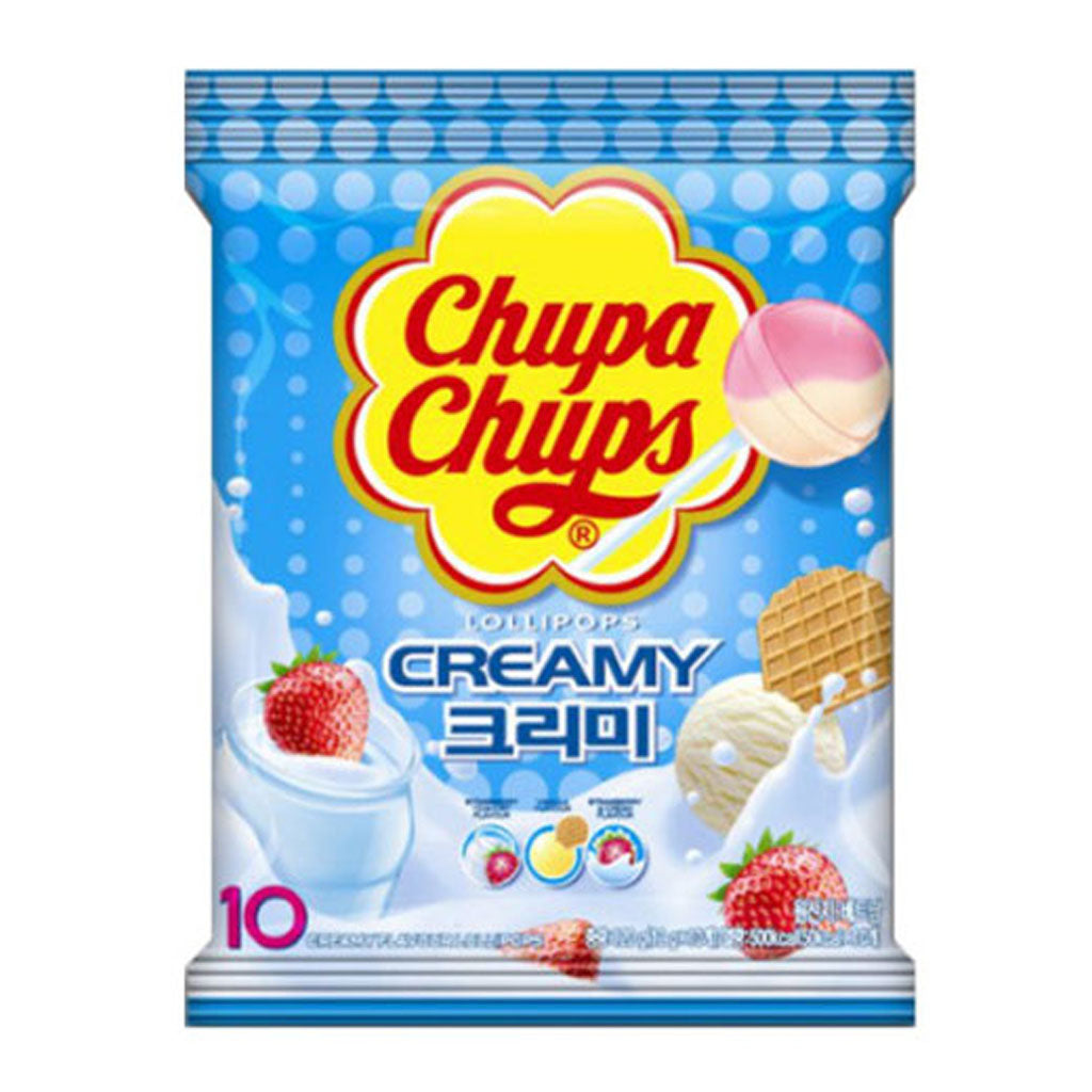 Chupa Chups Creamy סוכריות צ'ופה צופס על מקל בטעמי קרם פירות