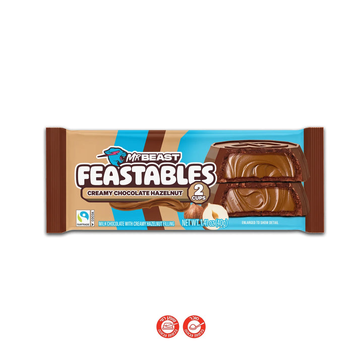 Feastables Creamy Chocolate Hazelnut שוקולד חלב עם אגוזים מיסטר ביסט