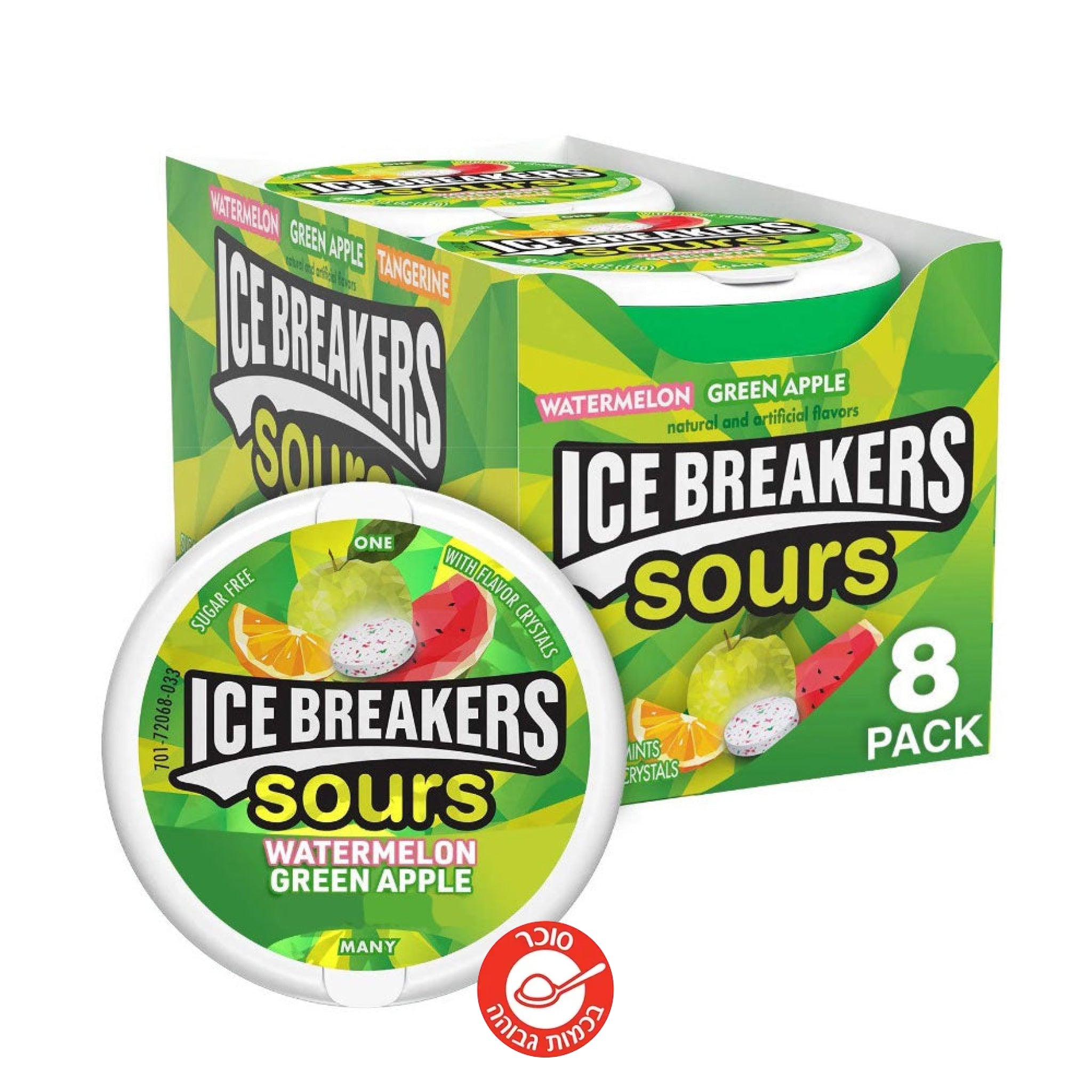 Ice Breakers Sours Apple Watermelon - אייס ברייקרס תפוח אבטיח סוכריות