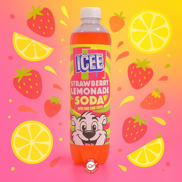 Icee Strawberry Lemonade Soda אייסיי סודה תות לימון