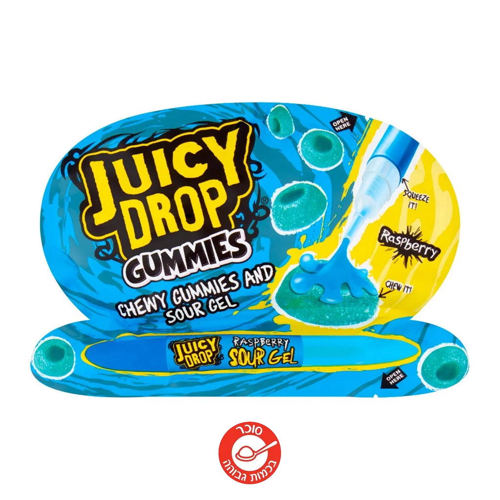 Gummy Sticks Raspberry Juicy Drops Gummies Raspberry ג'ל חמוץ במזרק עם סוכריות גומי