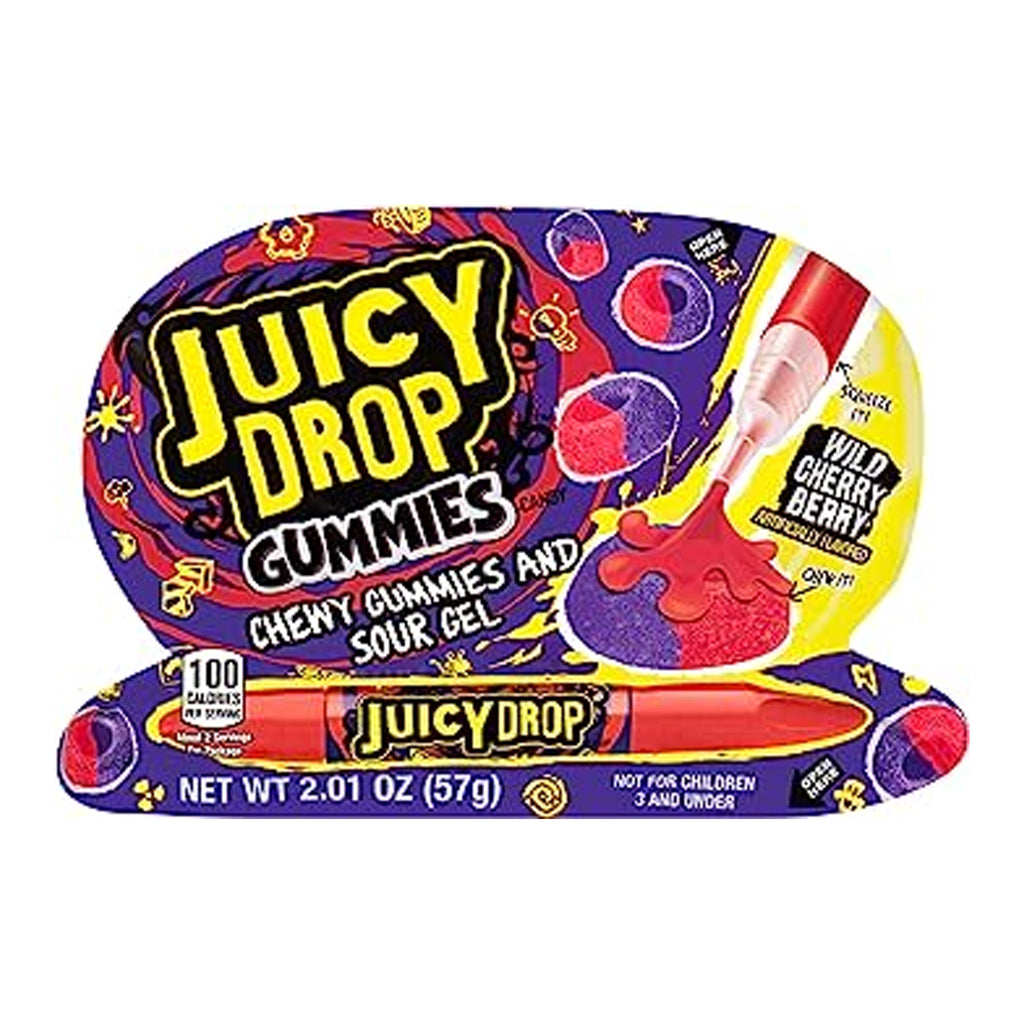 Juicy Drops Gummies Sour ג'ל חמוץ במזרק עם סוכריות גומי חמוץ אש