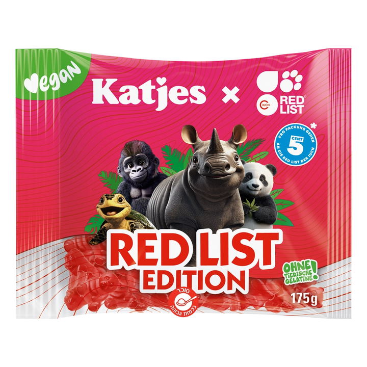 Katjes red lists סוכריות גומי טבעוניות בטעמי פירות קטג׳ס
