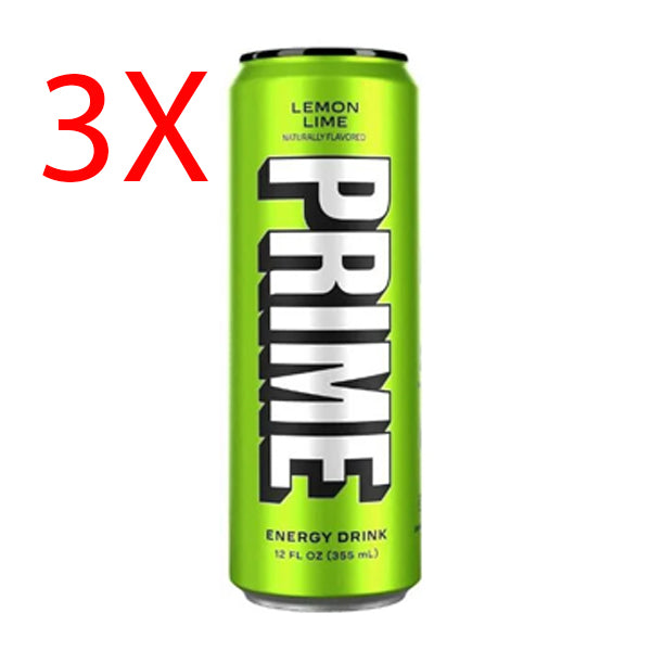 Prime Lemon Lime 3X פריים לימון ליים בפחית 355 מ"ל שלישיה