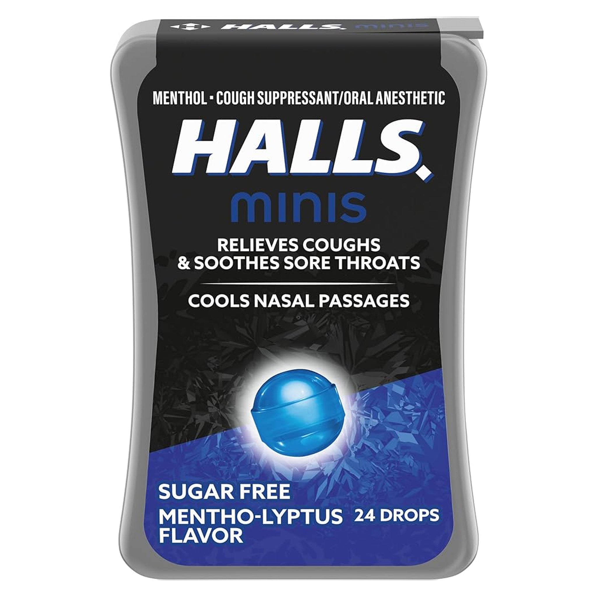 HALLS Minis Mentho-Lyptus האלס סוכריות לגרון בטעם מנטול אקליפטוס ללא סוכר
