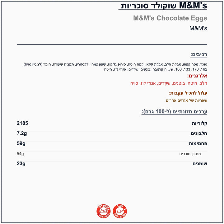 M&M Choco eggs אם אנד אם ביצי שוקולד - סוכריות