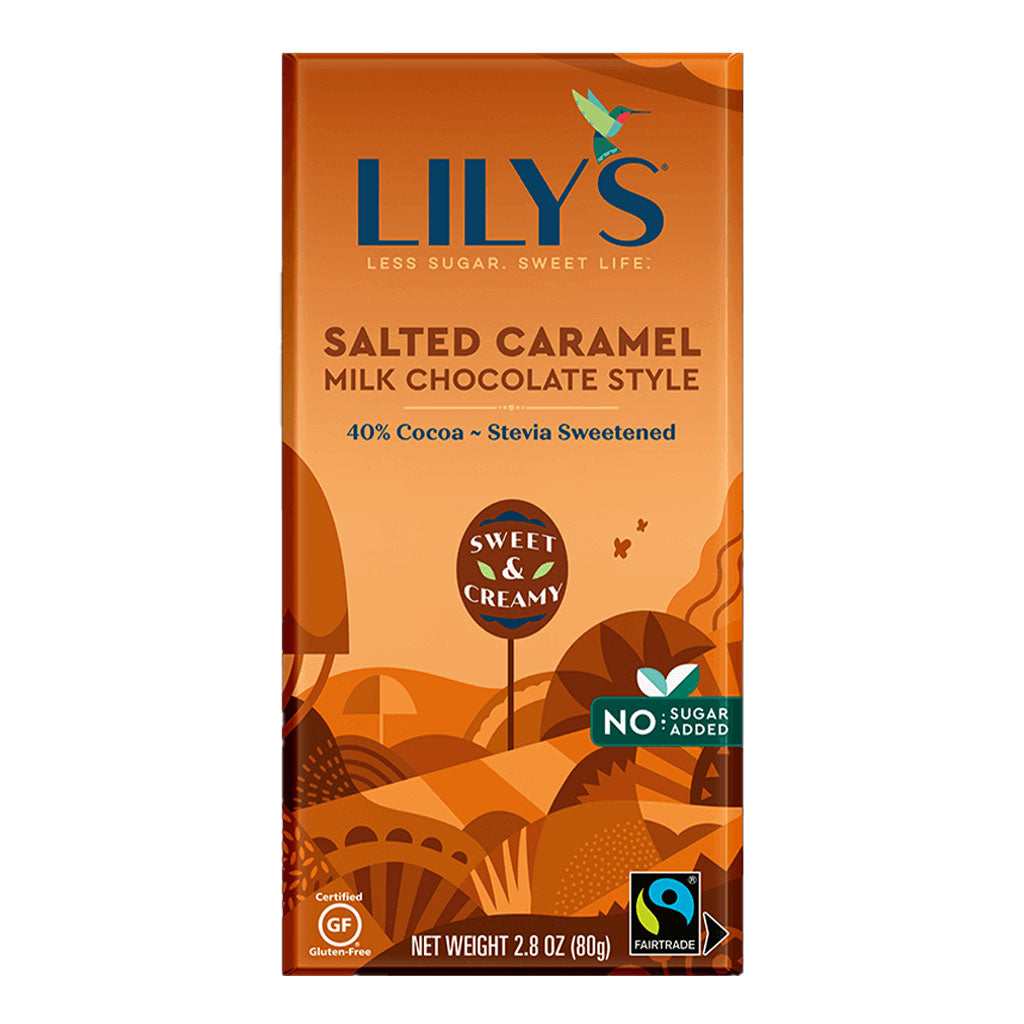 LILY's  Salted Caramel Milk Chocolate שוקולד ללא סוכר בטעם קרמל מלוח