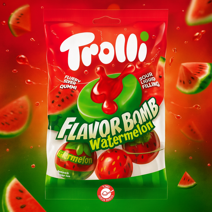 Trolli flavor bomb watermelon טרולי סוכריות גומי עם מיץ בטעם אבטיח