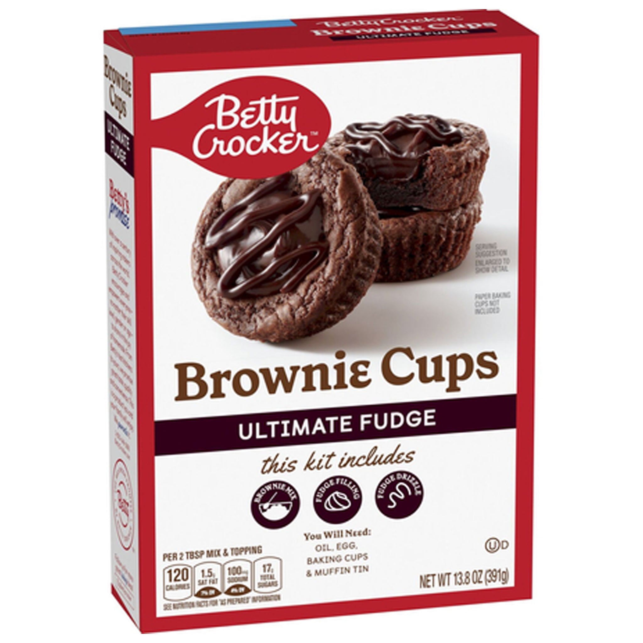 Betty Crocker Brownie Cup Fudge בטי קרוקר עיגולי פאדג שוקולד מאפין