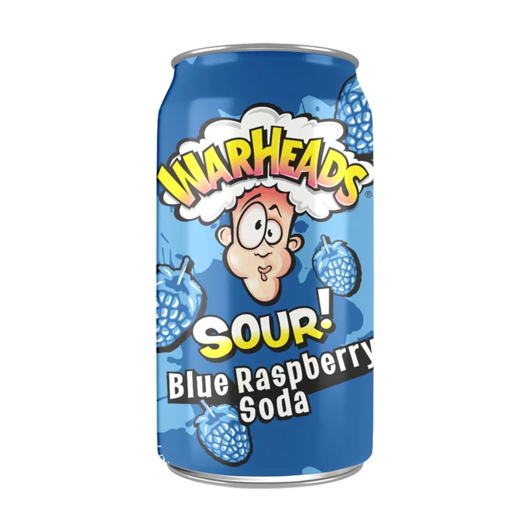 Warheads Blue Raspberry Soda וורהאדס משקה תוסס בטעם רספברי כחול