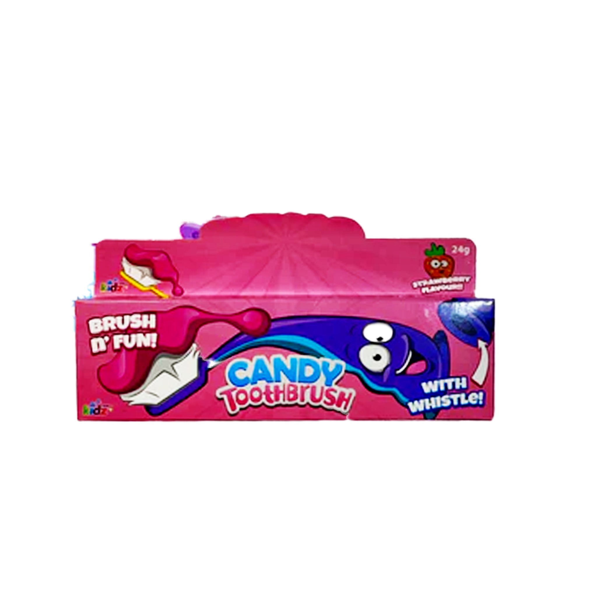 Candy Toothbrush Strawberry סוכריה בצורת מברשת שיניים עם משרוקית
